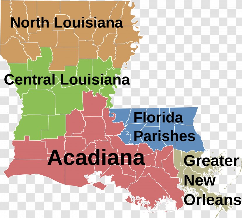 Florida Parishes Acadiana Map Cultural Region North Louisiana - Flower Transparent PNG