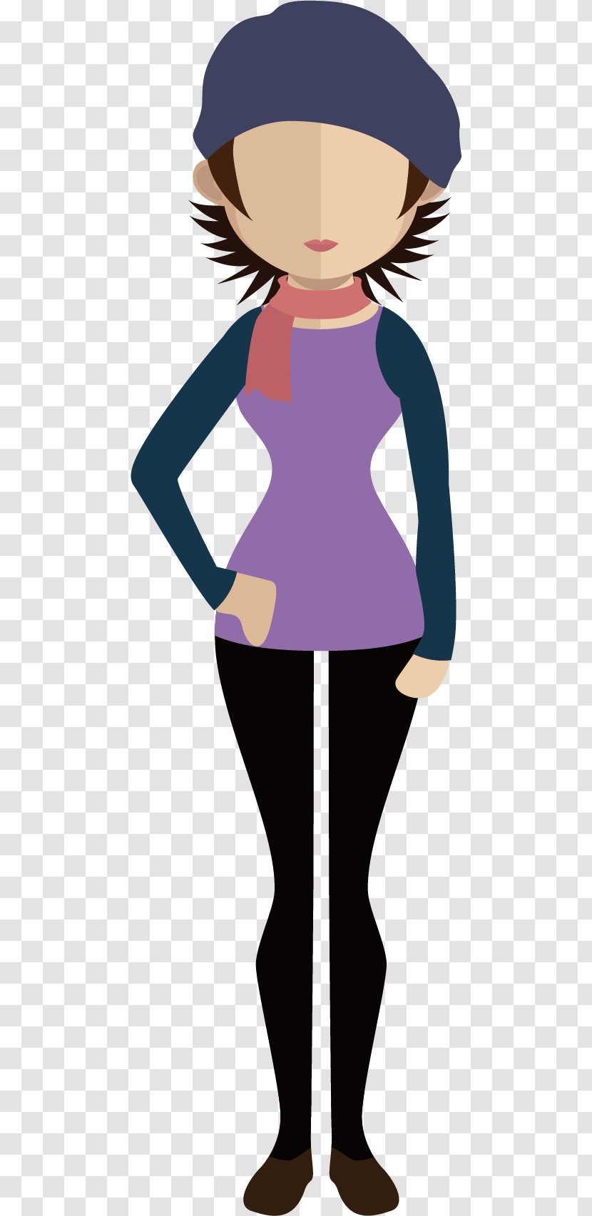 Drawing - Silhouette - Scarf Female Field Transparent PNG