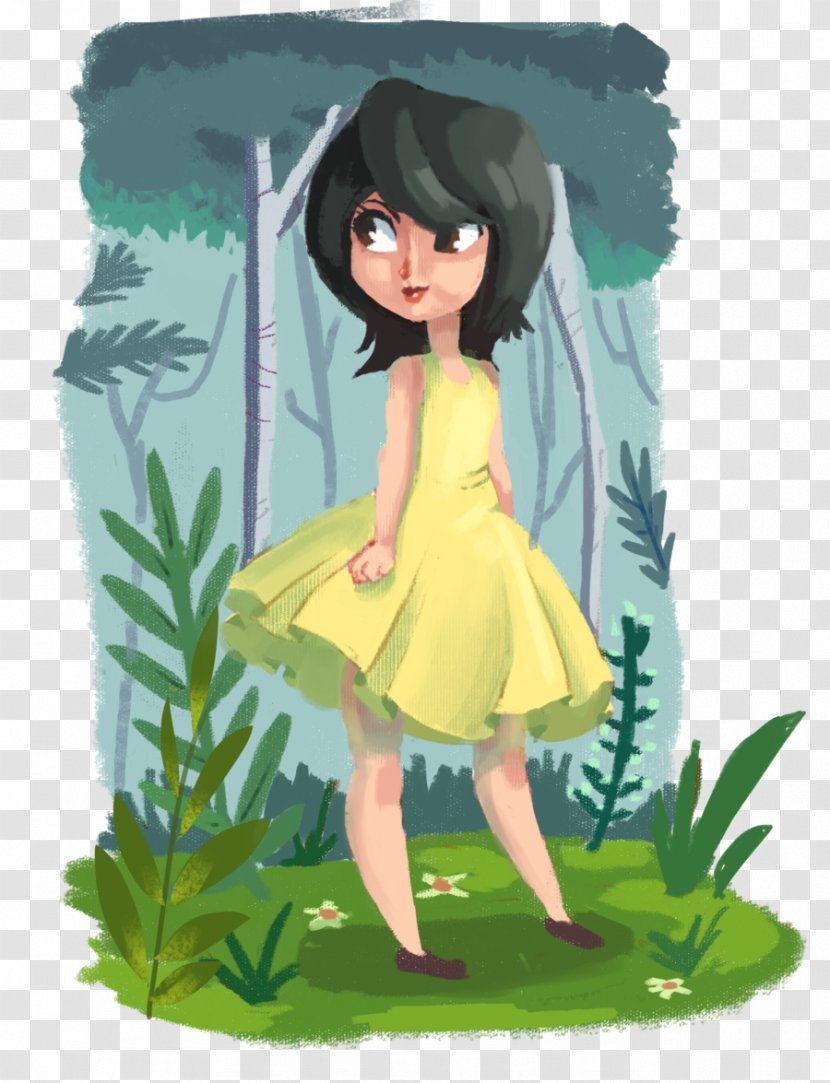 Black Hair Fairy Green Brown Flower - Frame Transparent PNG