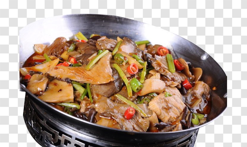 Twice Cooked Pork Kung Pao Chicken Mushroom - Thai Food - Griddle Wild Transparent PNG