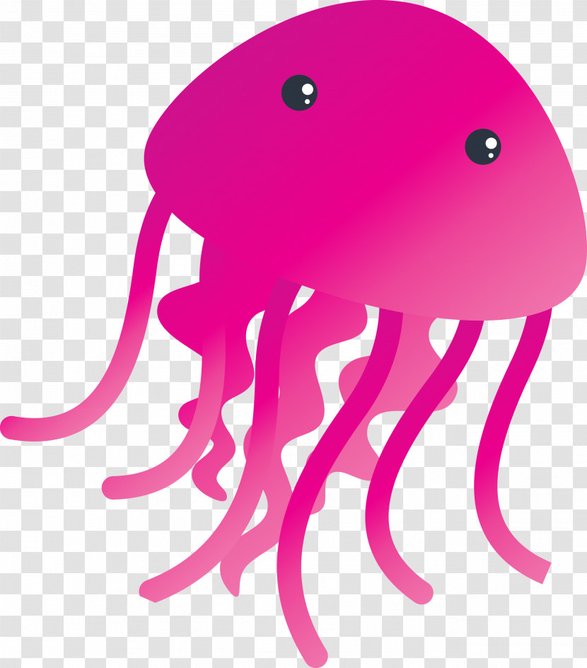 Pink Jellyfish Octopus Cnidaria Violet Transparent PNG