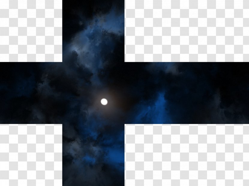 Space Skybox Texture Mapping Cube - Blue - Night Sky Transparent PNG
