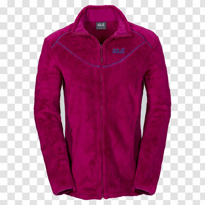 Jacket Hoodie The North Face Down Feather Clothing - Magenta - Fleece Transparent PNG