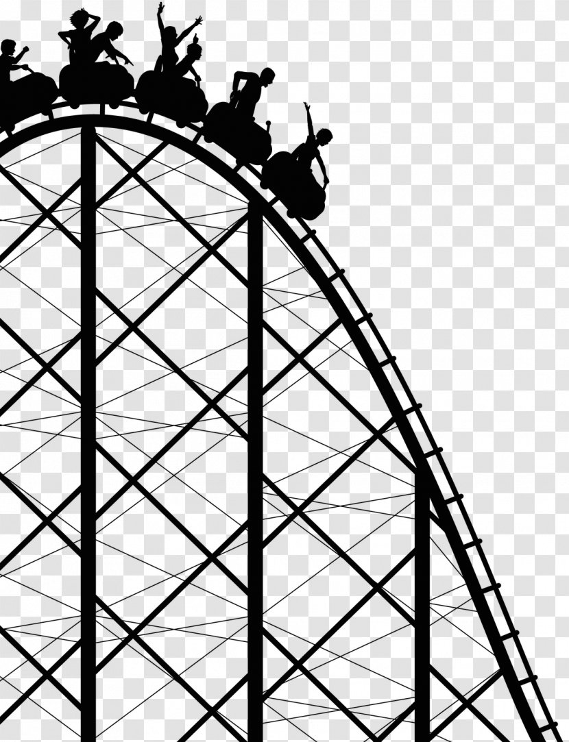 Roller Coaster Amusement Park Coney Island Royalty-free - Black And White - Children Transparent PNG