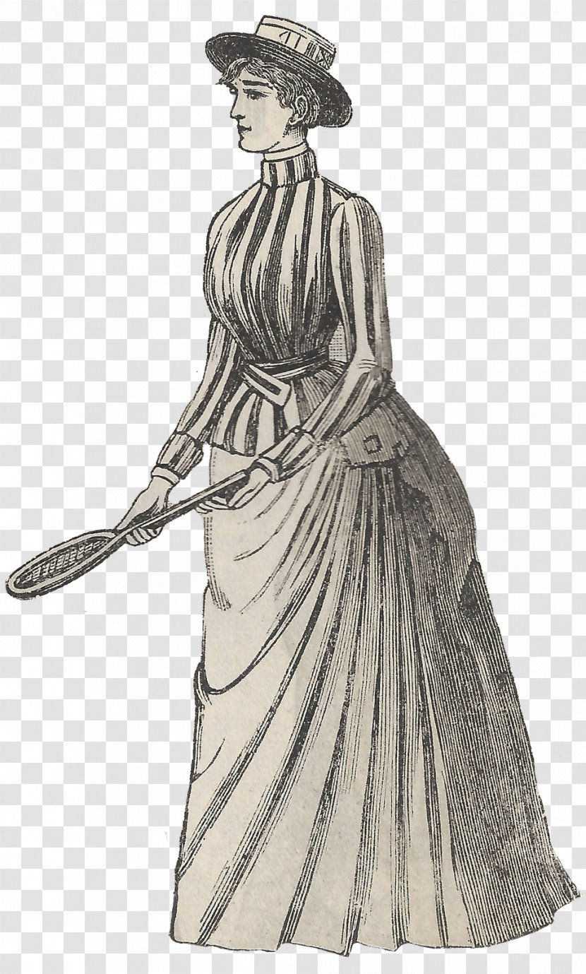 Victorian Era Edwardian Dress Clothing Tennis - Athlete Transparent PNG