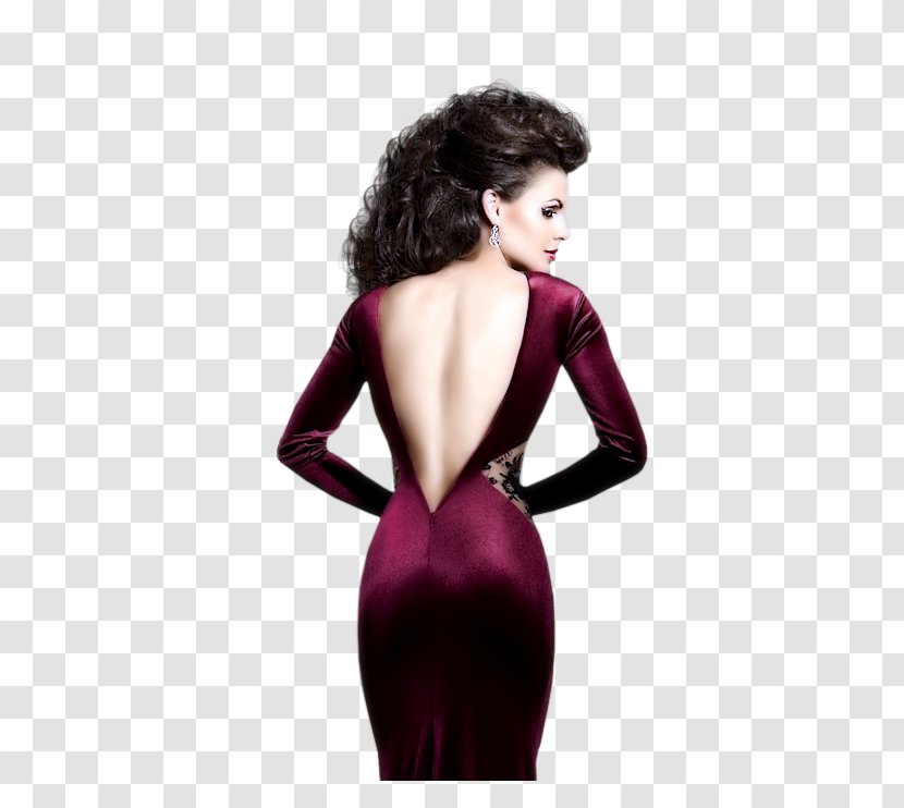 Red Wine Color Cocktail Dress - Frame Transparent PNG