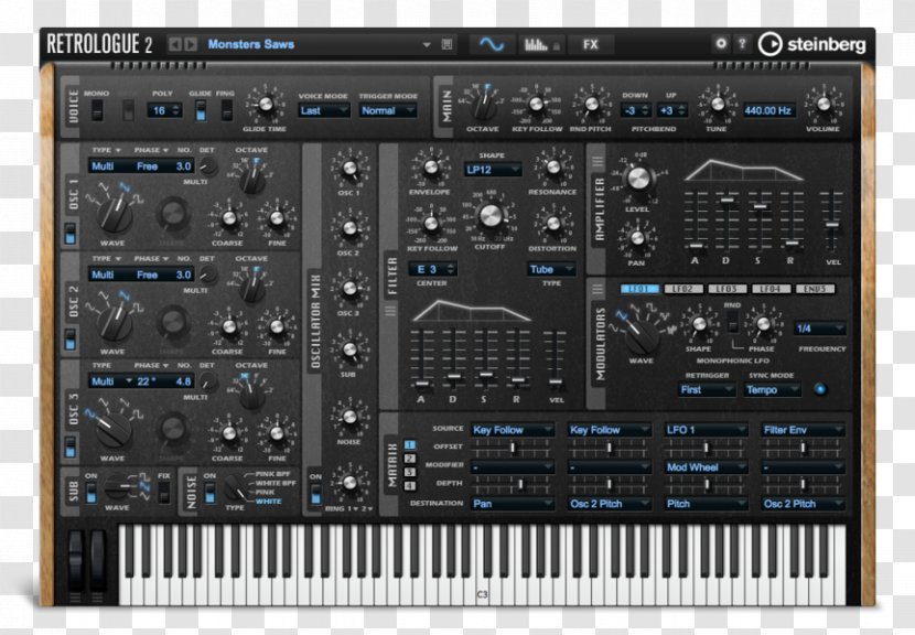 Steinberg Cubase Sound Synthesizers Analog Synthesizer Virtual Studio Technology Software - Electronic Instrument - Instrumento De Sonido Indeterminado Transparent PNG
