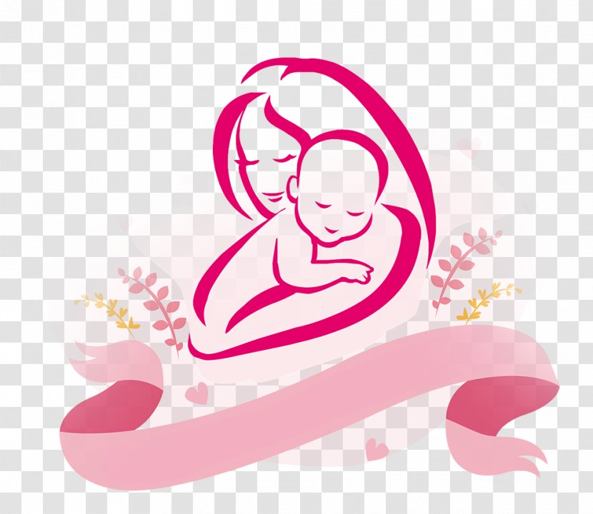 Drawing Infant Clip Art Mother Child - Pink - Authoritarian Pictogram Transparent PNG