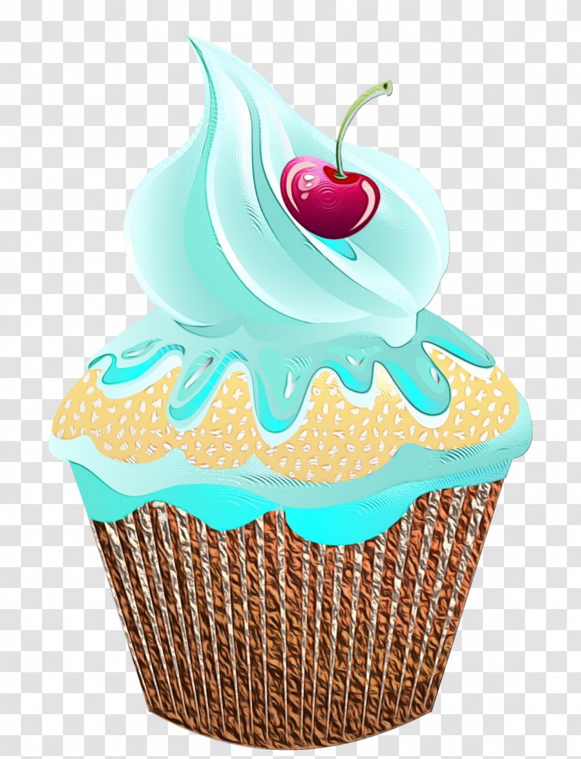 Icing Cupcake Food Baking Cup Buttercream - Watercolor - Muffin Baked Goods Transparent PNG