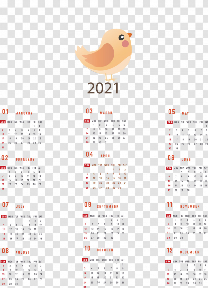 Printable 2021 Yearly Calendar 2021 Yearly Calendar Transparent PNG