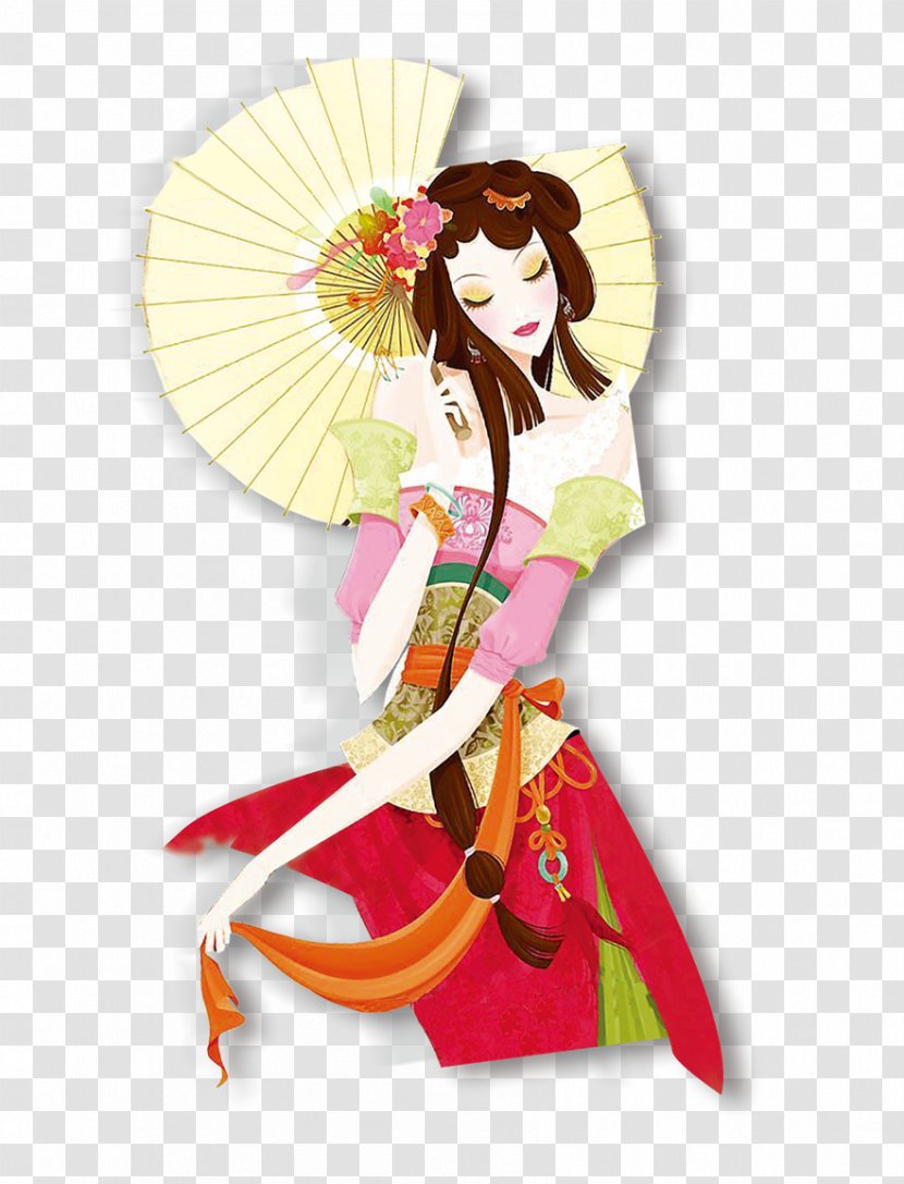 Chinese New Year Poster Lunar Zodiac - Costume Design - China Wind Women Transparent PNG