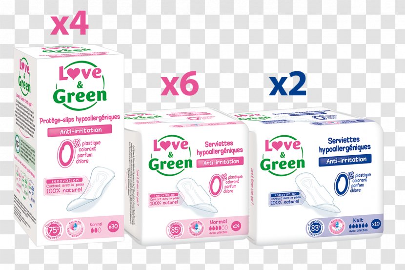 Cloth Napkins Sanitary Napkin Pantyliner Hygiene Feminine Supplies - Green Love Transparent PNG
