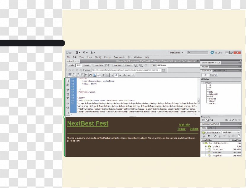 Computer Software Multimedia Screenshot Font - Dreamweaver Transparent PNG