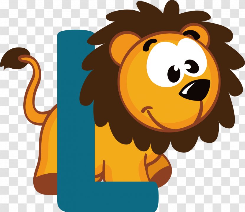 Alphabet J Animal Illustration - Mammal - Cartoon Lion Material Transparent PNG