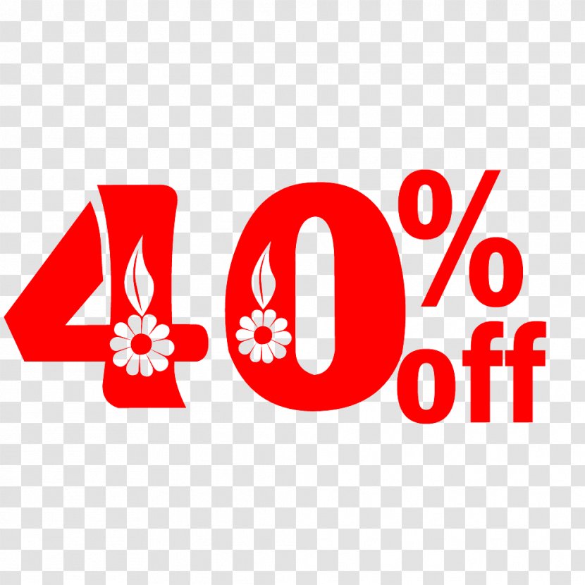 Spring Sale 40% Off Discount Tag. - Text - Brand Transparent PNG