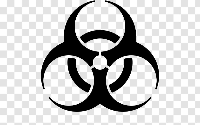 Biological Hazard Symbol Clip Art - Black And White Transparent PNG