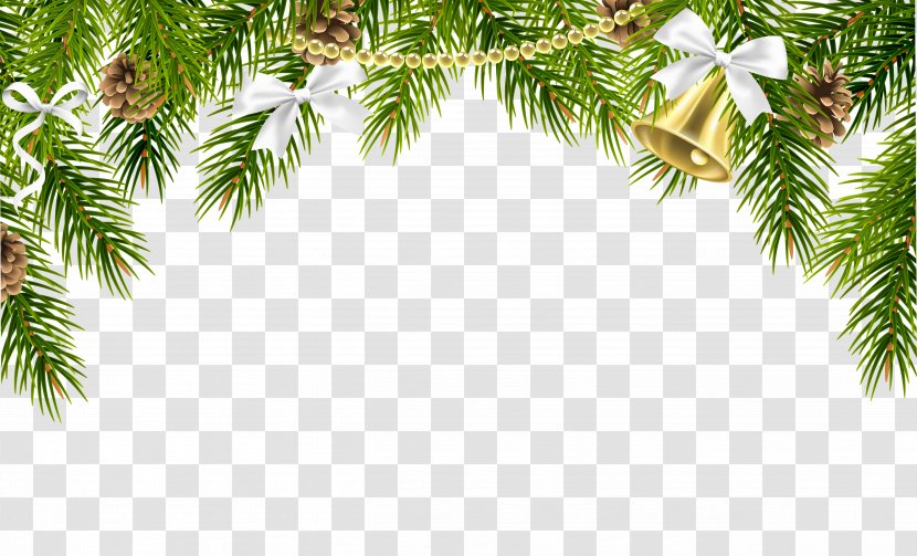 Christmas Decoration Ornament Clip Art - Spruce - Pine Decor With Ornaments Image Transparent PNG