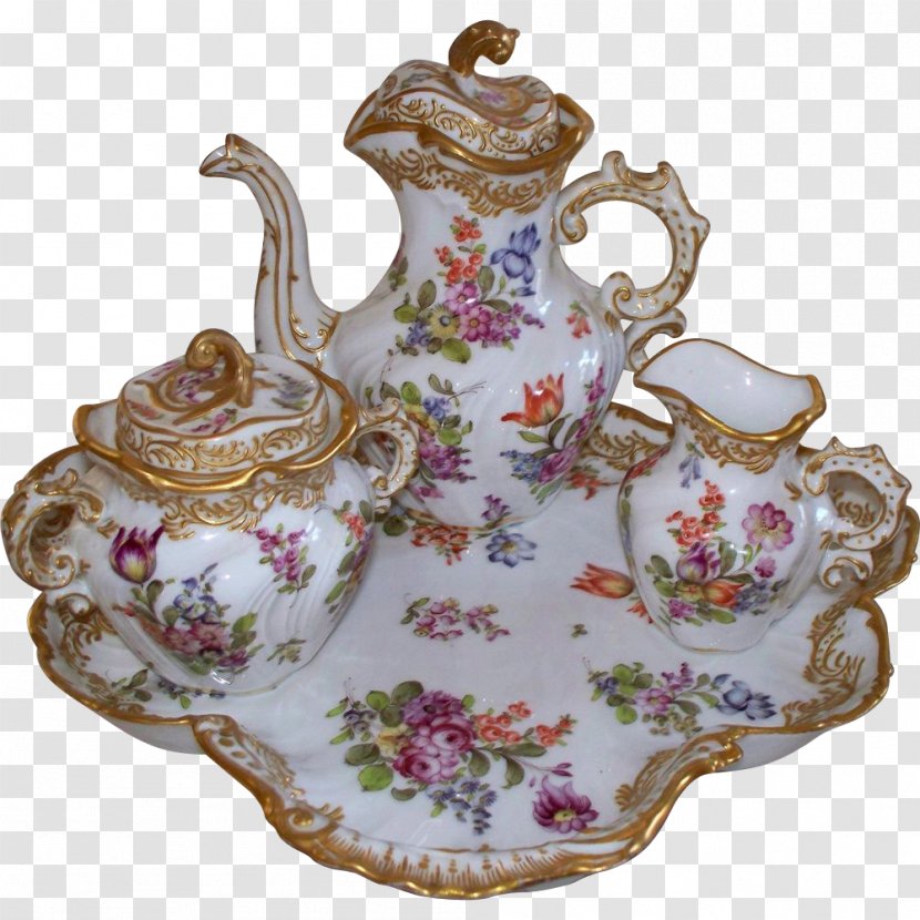Teapot Porcelain Tea Set Rococo - Tableware - Wedding Renderings Transparent PNG