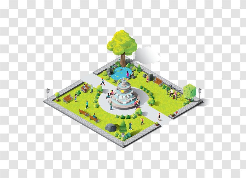 Urban Park Isometric Projection Building - Play Transparent PNG