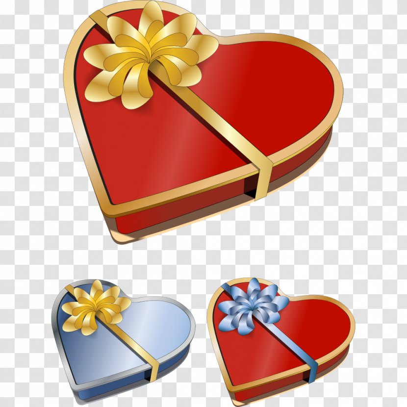 Gift Box - Wrapping - Red Peach Heart Transparent PNG