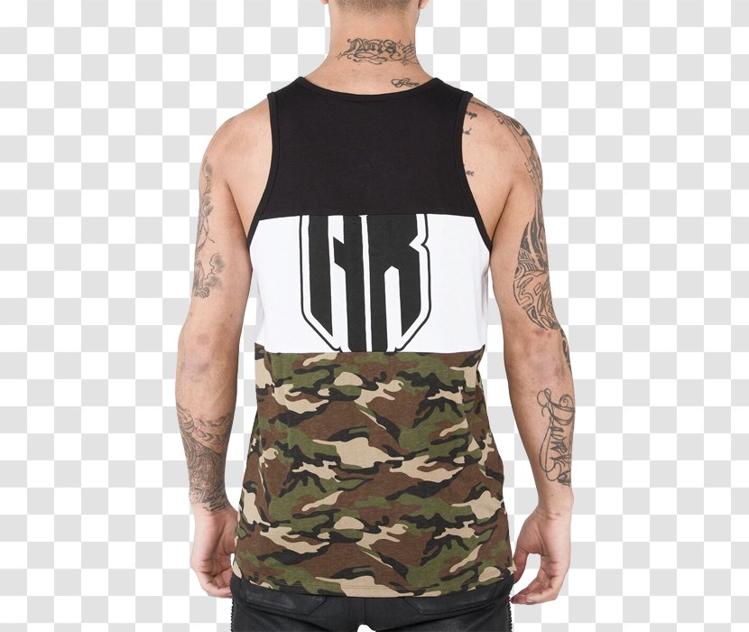 T-shirt Gilets Military Camouflage Sleeveless Shirt Shoulder - Scottsdale Transparent PNG