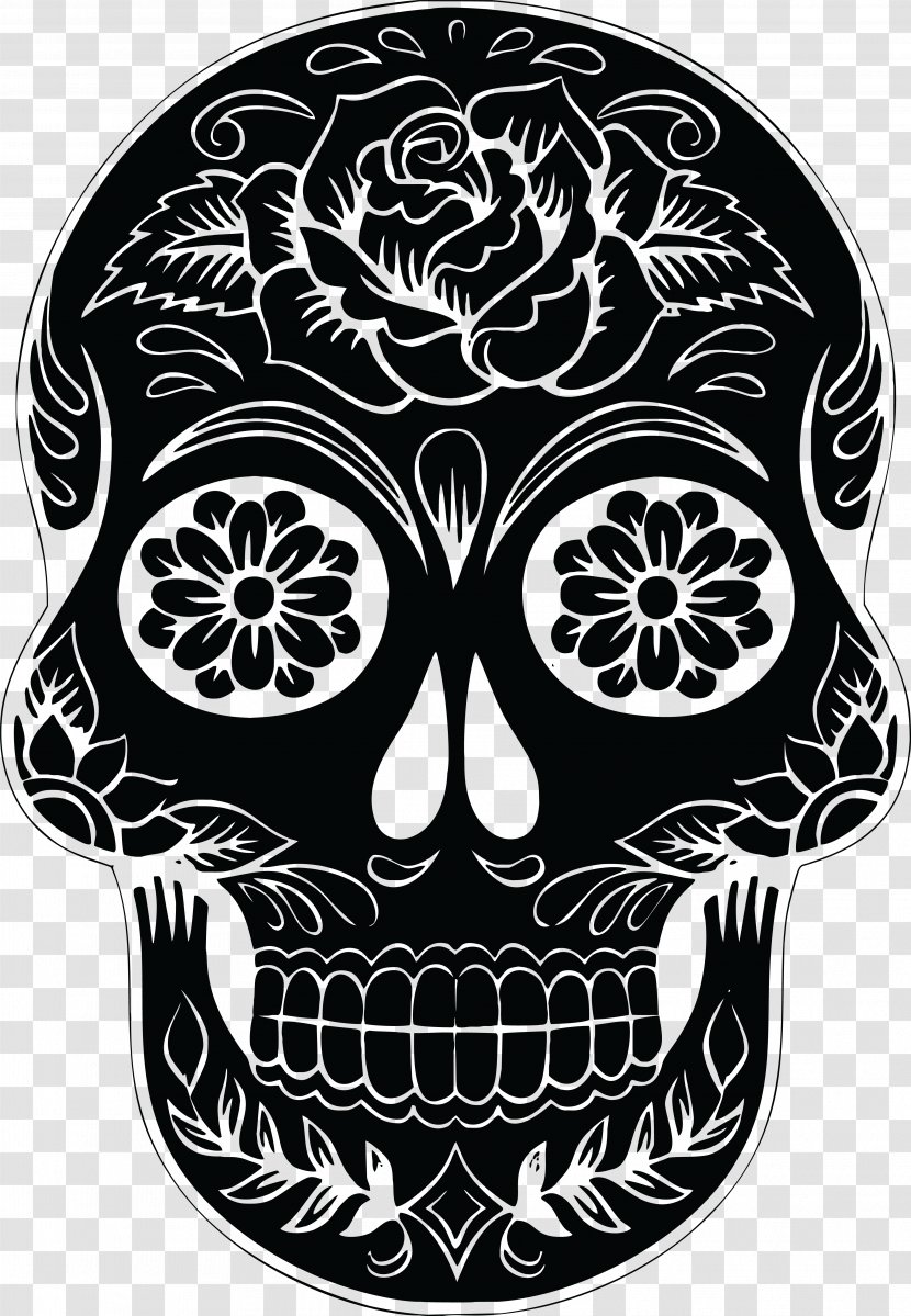 Calavera Skull Silhouette Clip Art - Bone - Skulls Transparent PNG