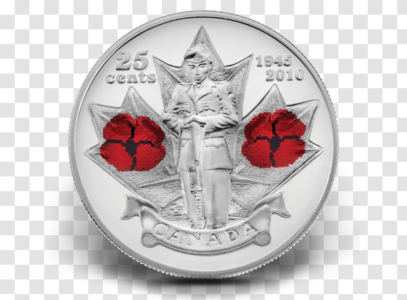 Uncirculated Coin Quarter Poppy Cent - Currency - Canada Day Transparent PNG