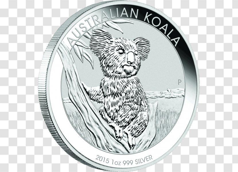 Perth Mint Platinum Koala Bullion Coin Silver - Gold Transparent PNG