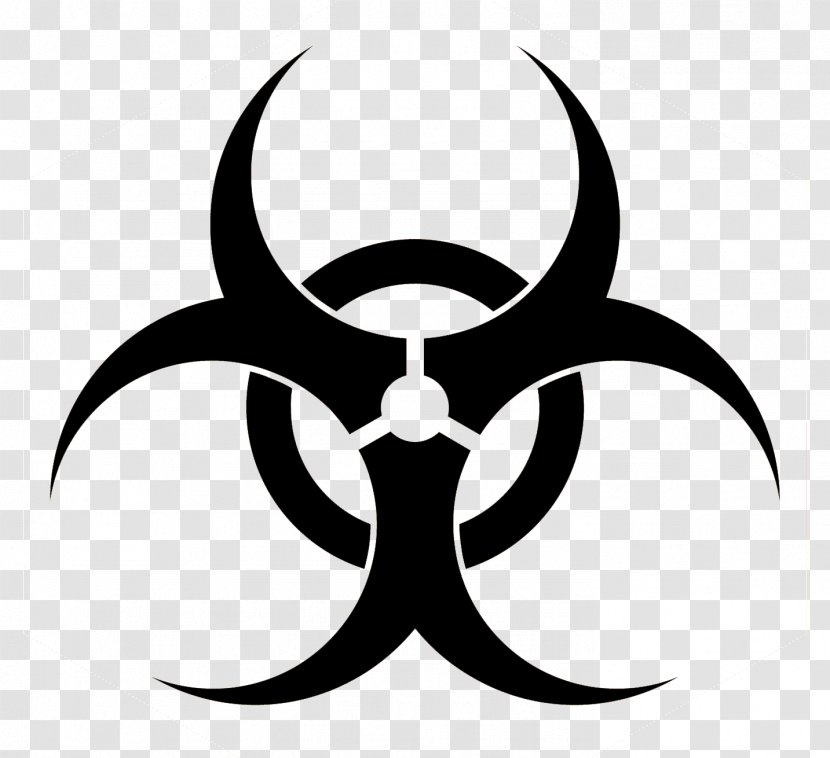 Biological Hazard Symbol Clip Art - Black And White Transparent PNG