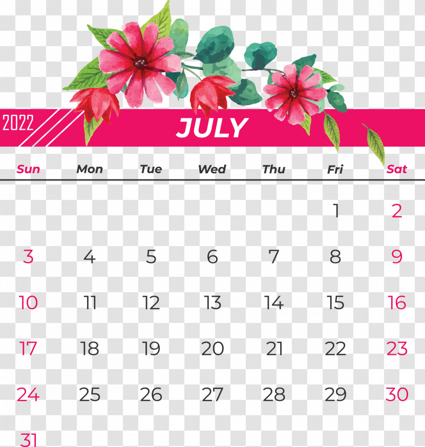 Calendar Flower Font Petal Pink M Transparent PNG