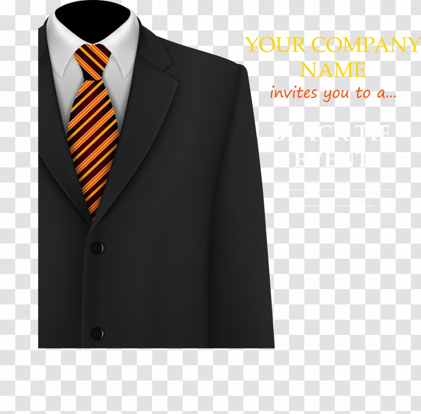 T-shirt Suit Blazer Necktie - Black Transparent PNG