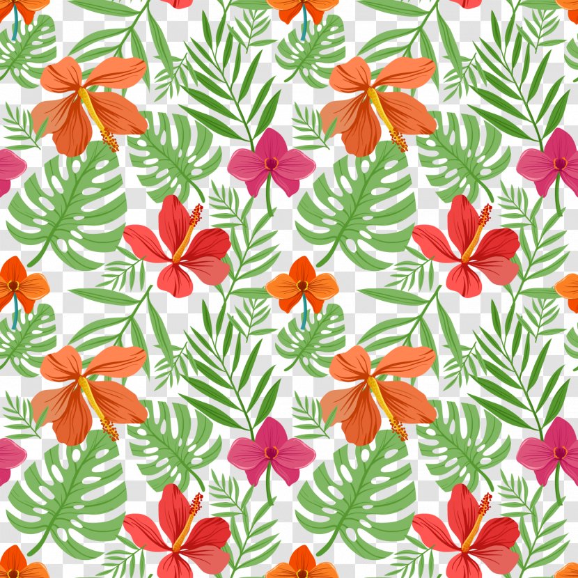 IPhone 7 Floral Design Hibiscus Flower Pattern - Orange Vector Material Transparent PNG