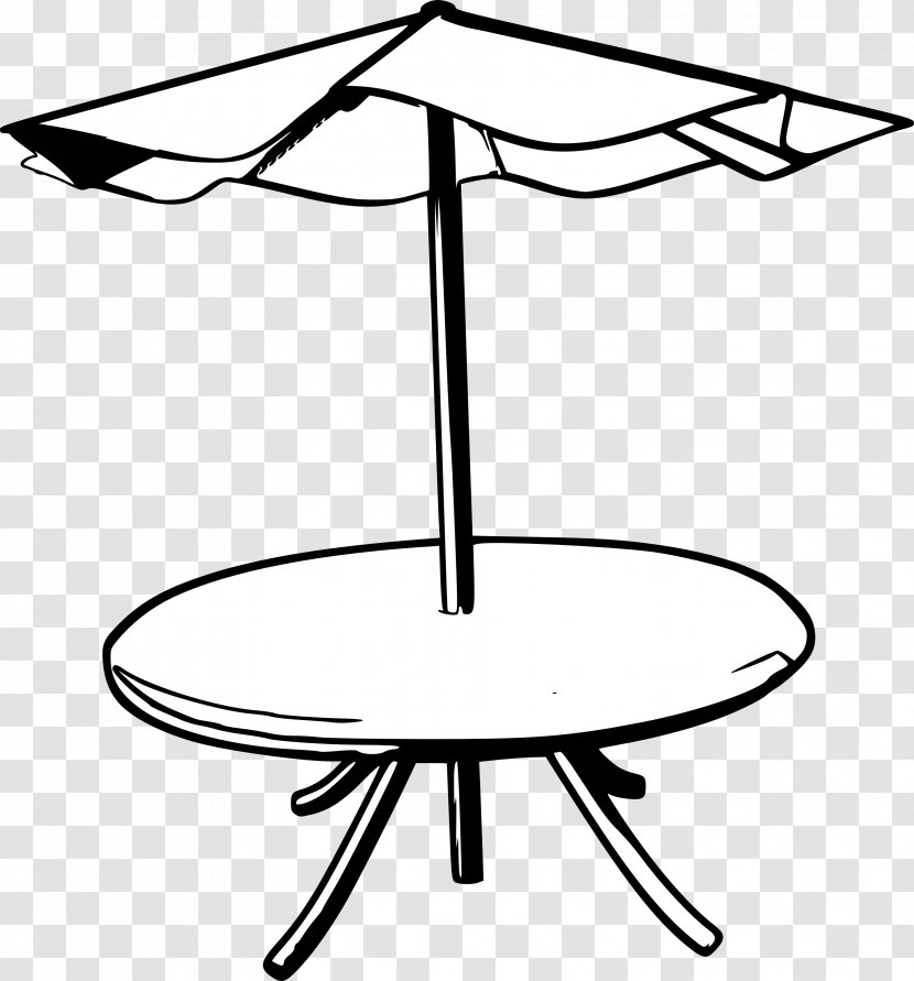 Table Umbrella Garden Furniture Clip Art - Cliparts Black Transparent PNG