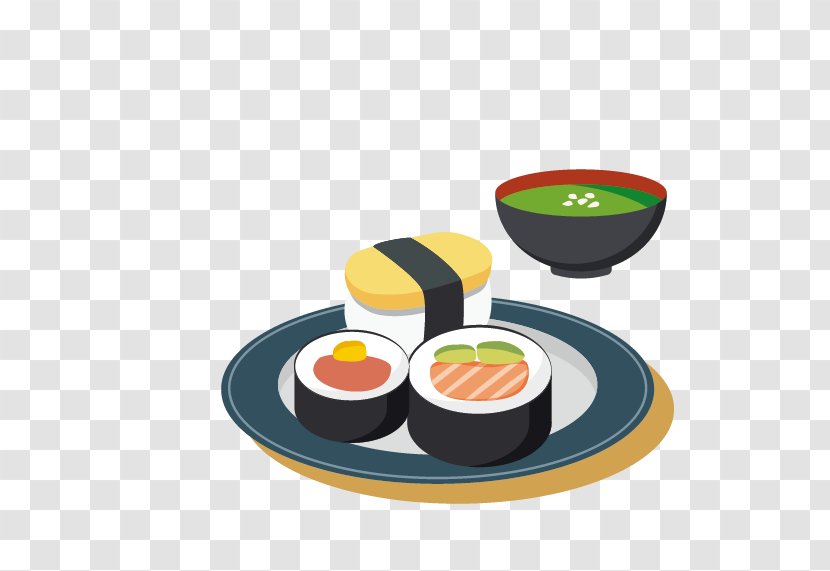 Sushi Japanese Cuisine Ramen Noodle - Cartoon Food Transparent PNG