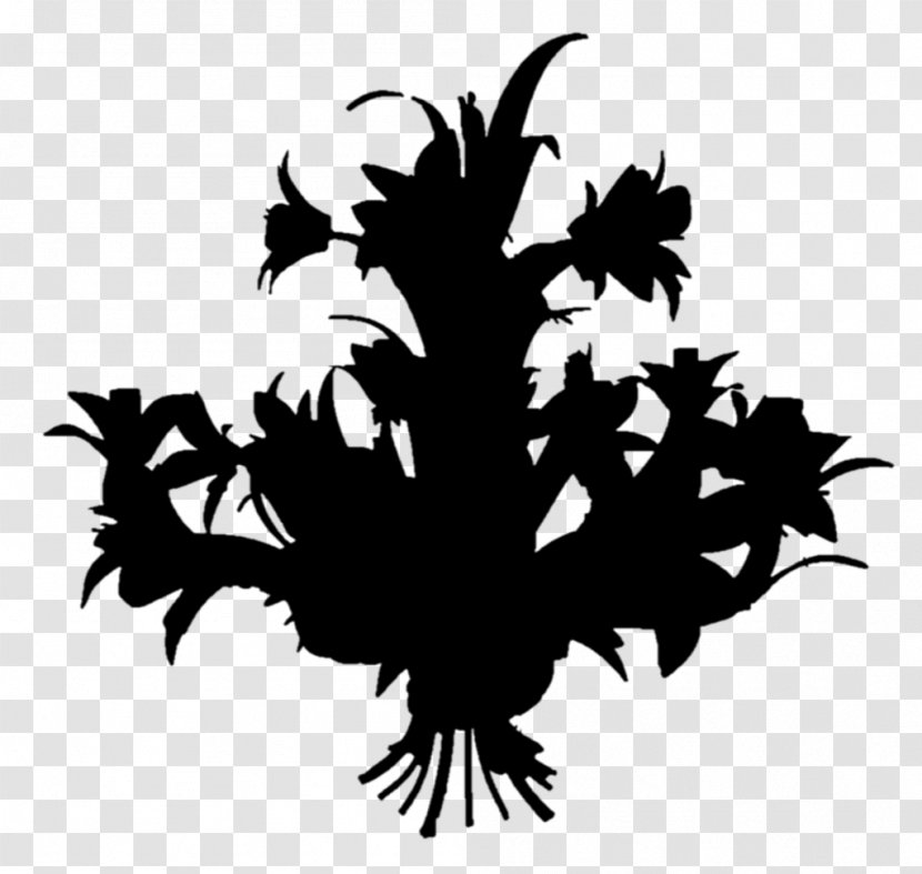 Black & White - Plant - M Clip Art Flower Silhouette Leaf Transparent PNG