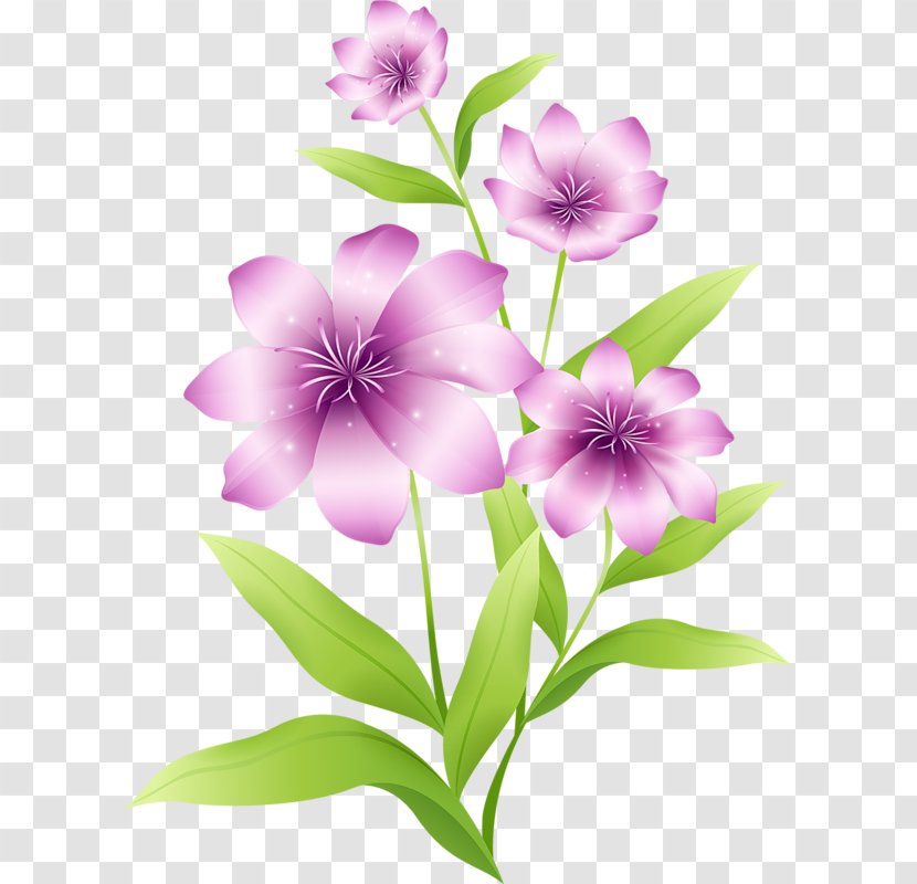 Flower Pink Purple Clip Art - Cartoon - Large Light Flowers Clipart Transparent PNG