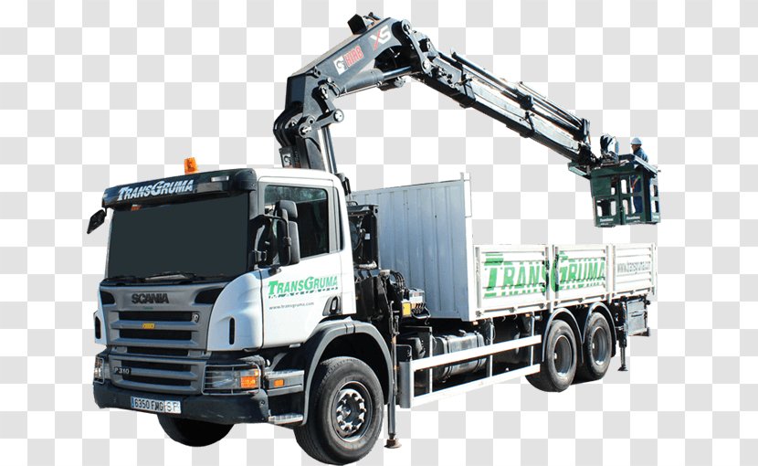 Crane Truck Aerial Work Platform Camió Grua Cargo - Vehicle Transparent PNG