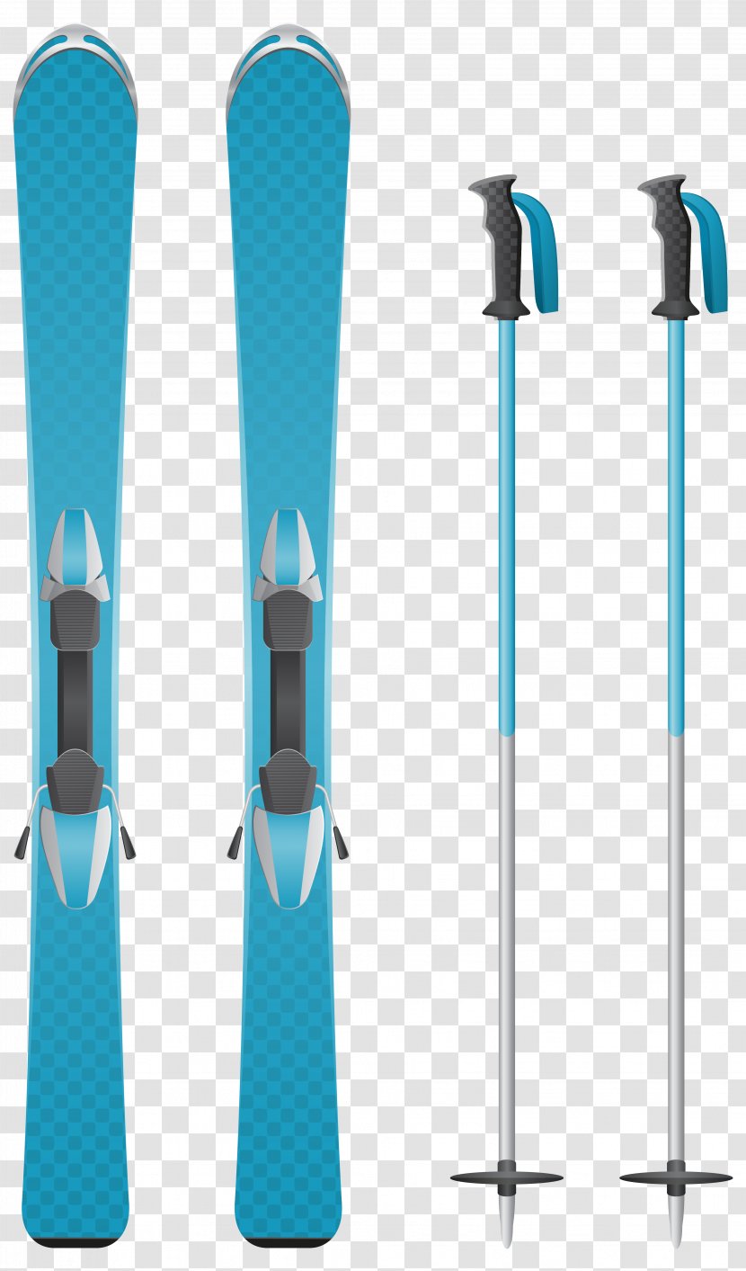 Skiing Ski Pole Cross - Extreme - Blue Skis Clipart Image Transparent PNG