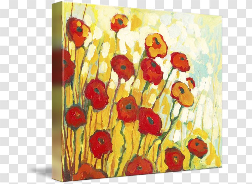 Poppies Art Painting Canvas Print - Surrounded Transparent PNG