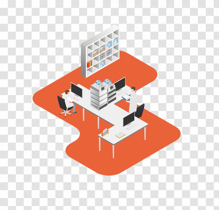 Designer Illustration - Office - Orange Cartoon Model Transparent PNG