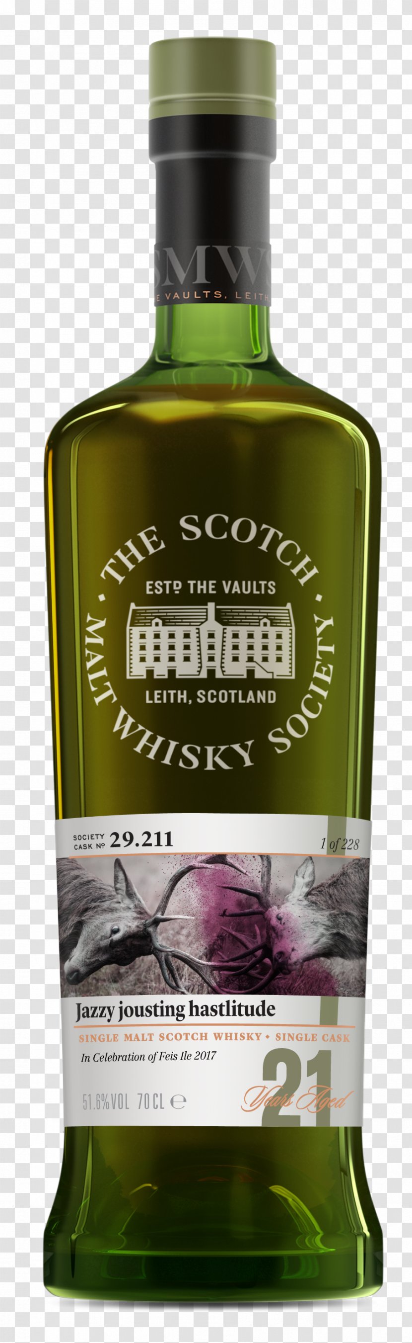 Single Malt Whisky Scotch Whiskey Islay - Glass Bottle Transparent PNG