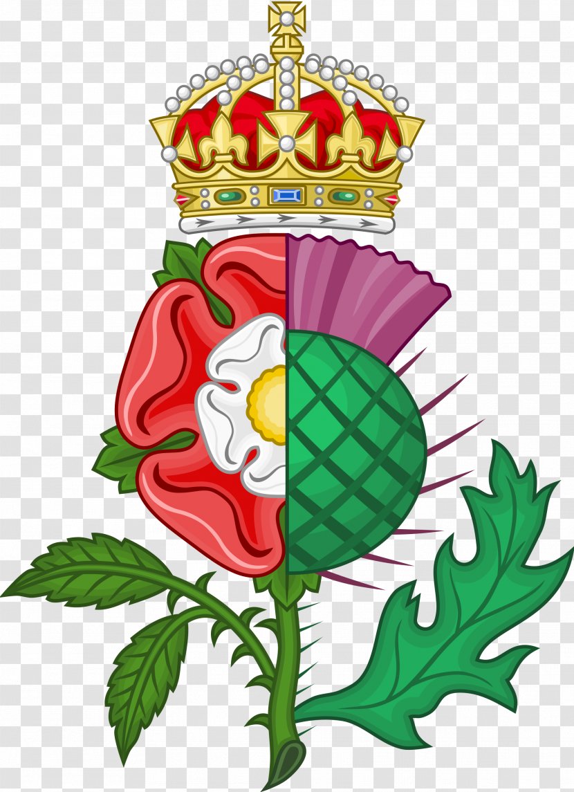 Union Of The Crowns Scotland Thistle Tudor Rose - Fictional Character - Crown Transparent PNG