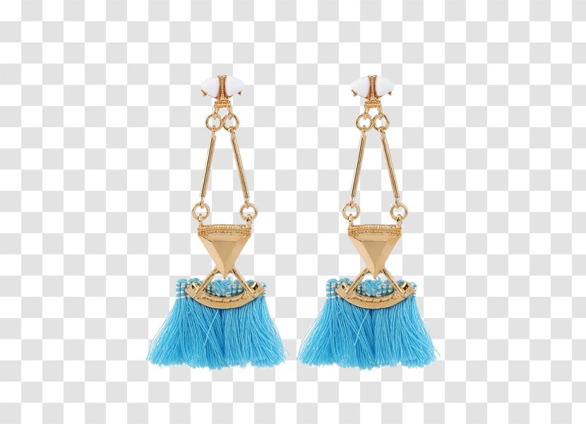 Earring Tassel Blue Turquoise Fringe - Jewellery Transparent PNG