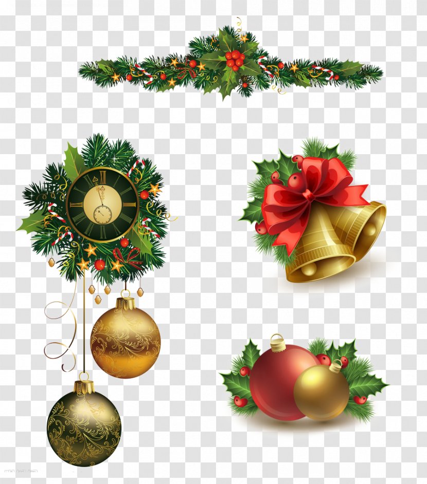 Christmas Bells Wreath - Tree - Lights Transparent PNG