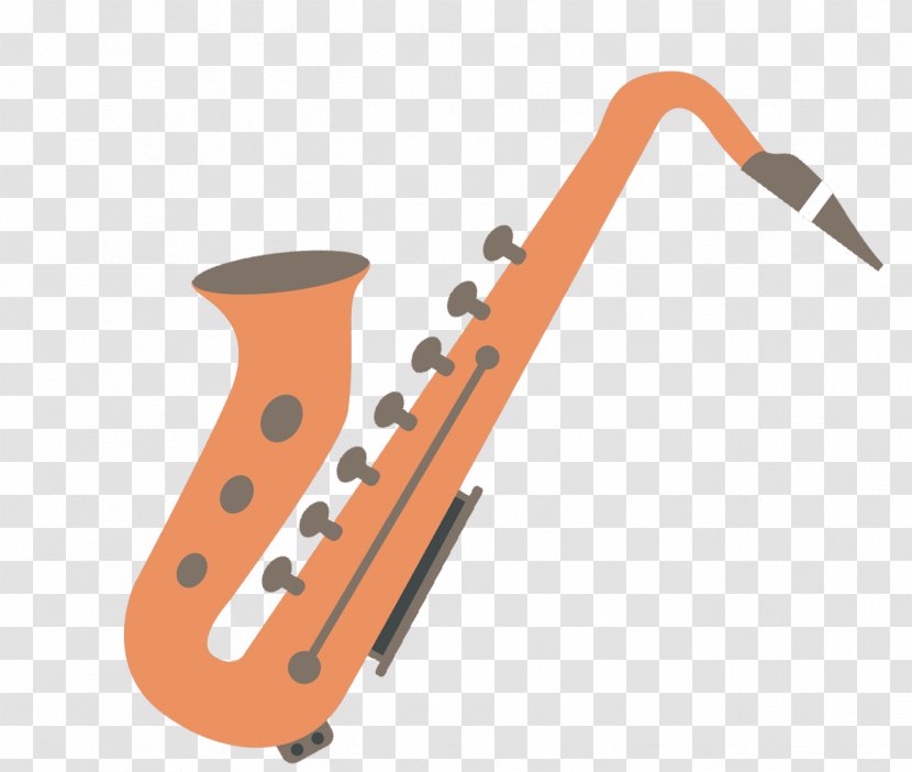 Saxophone Musical Instrument - Silhouette - Flat Vector Material Transparent PNG