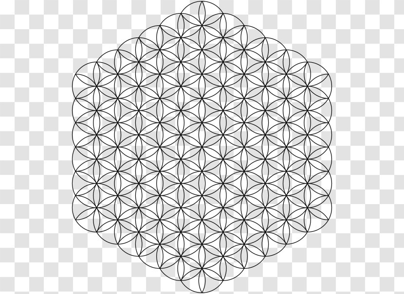 Overlapping Circles Grid Symbol Geometry Flower Pattern - Coloring Book Transparent PNG