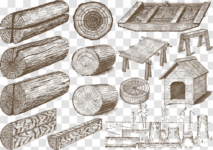 Vector Graphics Drawing Illustration Image Lumber - Wood - Hauling Firewood Transparent PNG