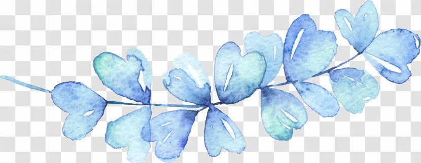 Blue Watercolor Painting Leaf Icon - Pollinator - Leaves Transparent PNG