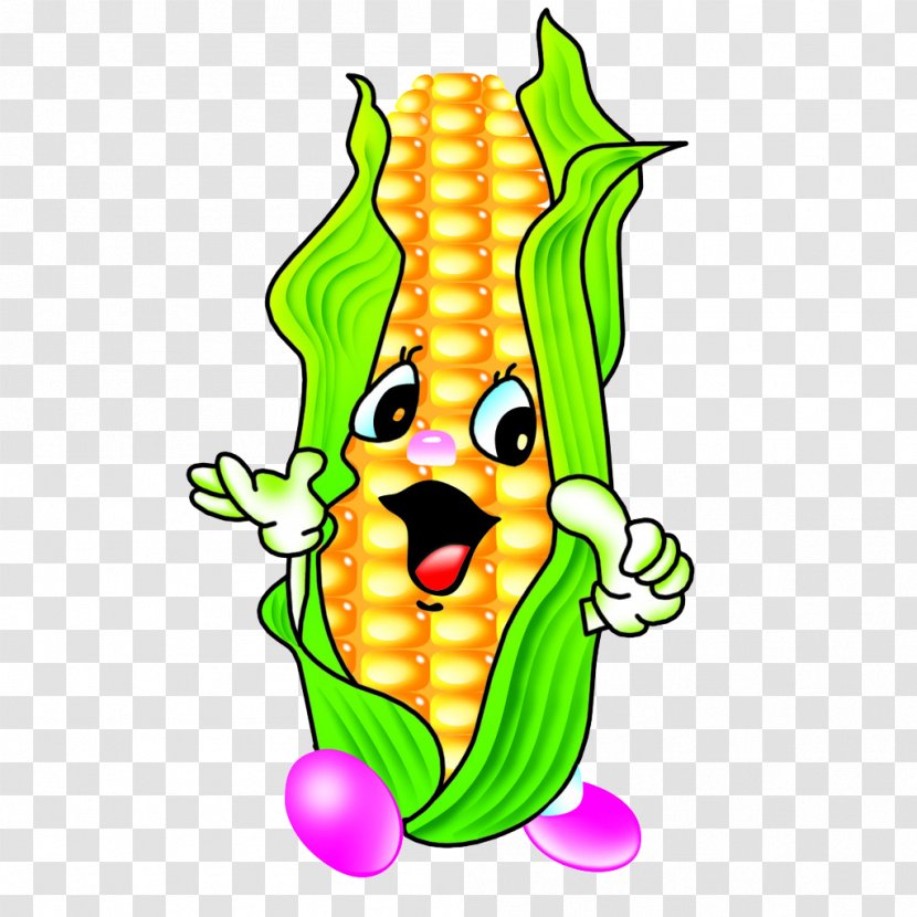 Cartoon Avatar Maize - Vegetable - Corn Transparent PNG