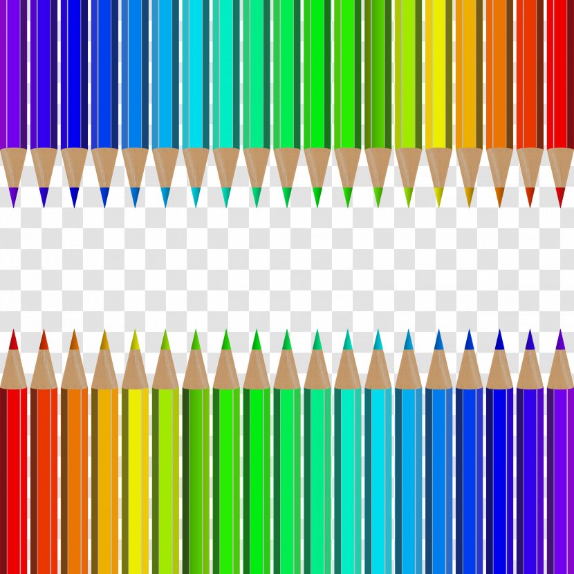 Colored Pencil - Office Supplies - Colorful Border Transparent PNG